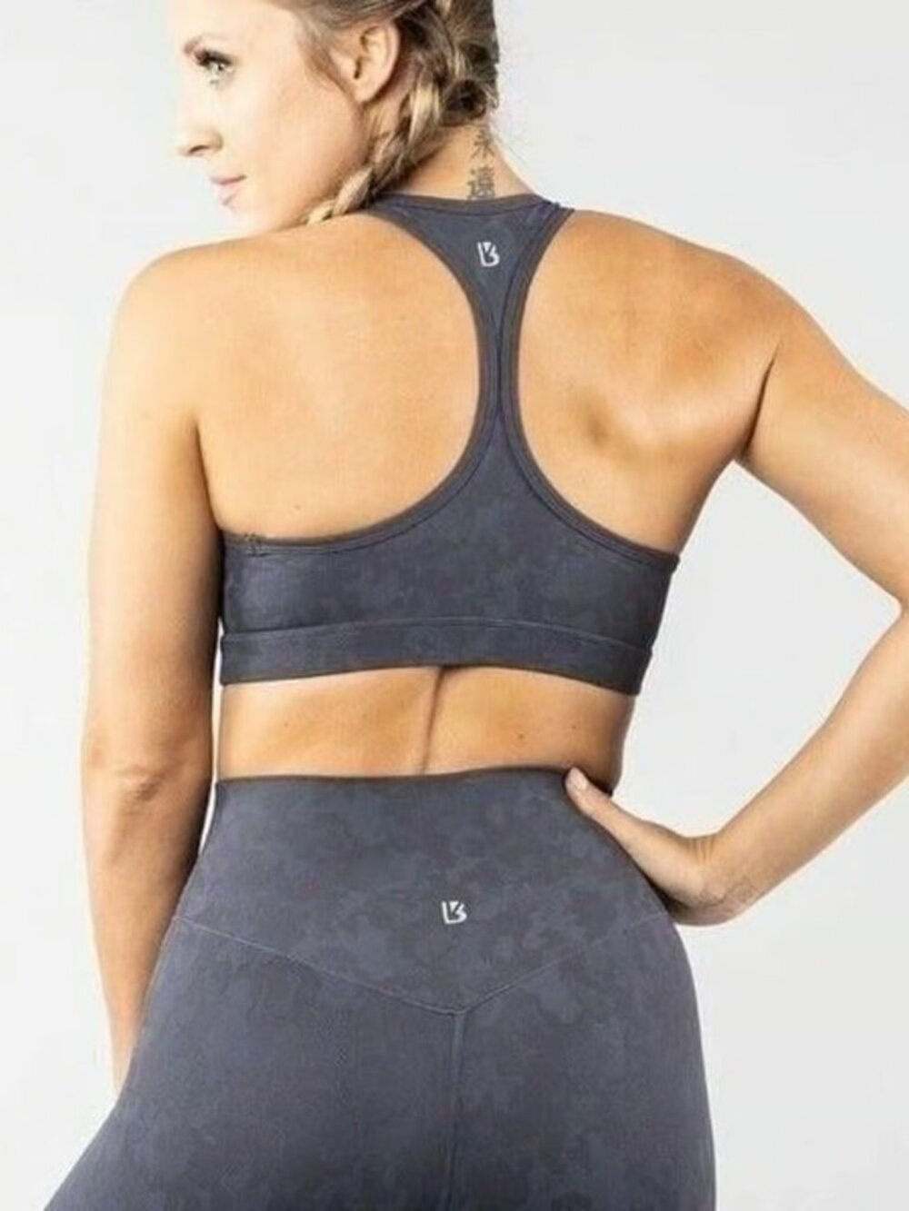 Buffbunny Collection Womens Gray Top Secret Confidential Sports Bra Size XXS